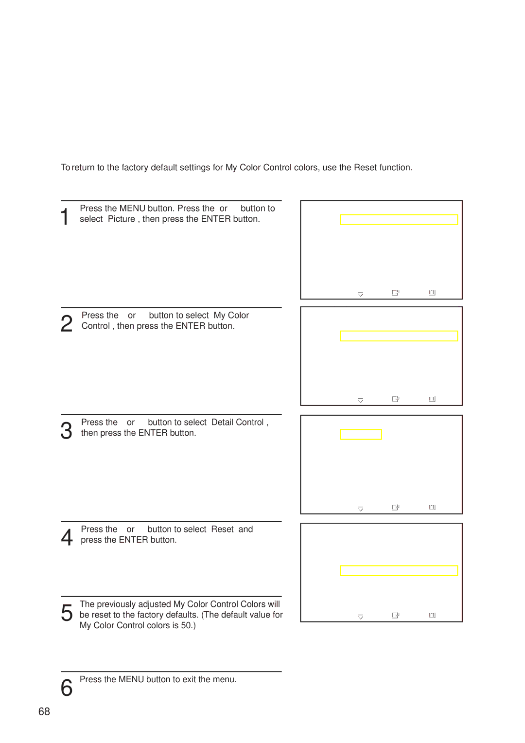 Samsung HP-P5581 manual Press the Menu button to exit the menu 