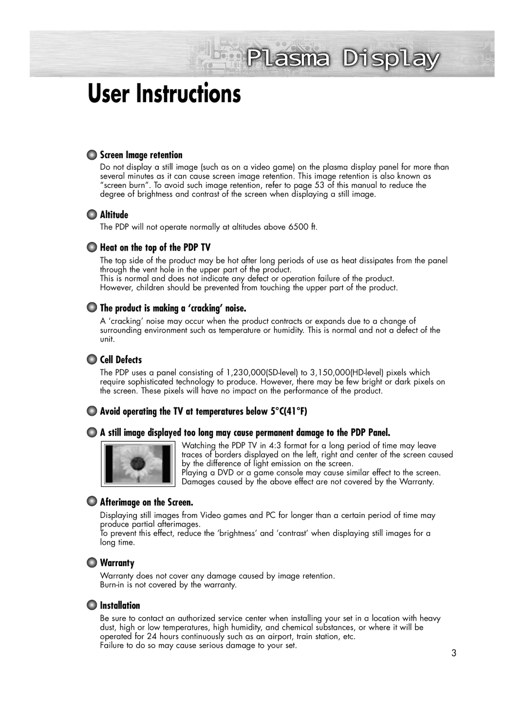 Samsung HP-R4272 manual User Instructions 