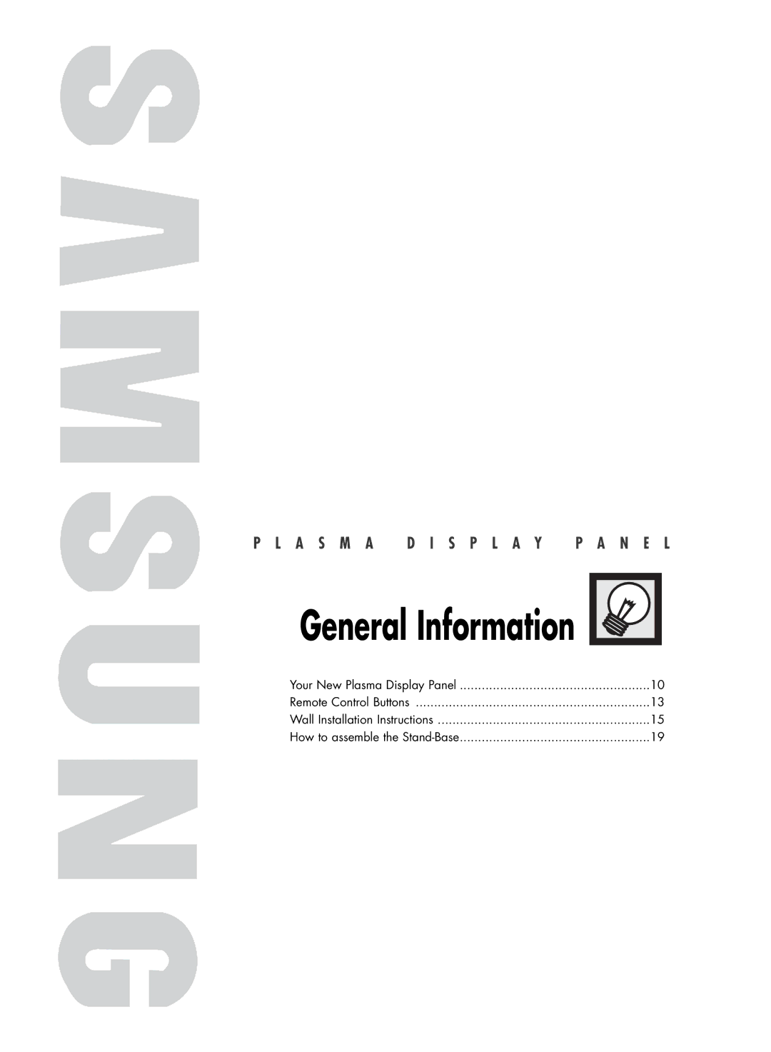 Samsung HP-R4272 manual General Information 