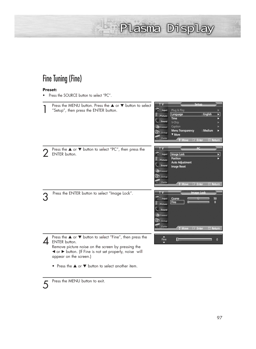 Samsung HP-R4272 manual Fine Tuning Fine 