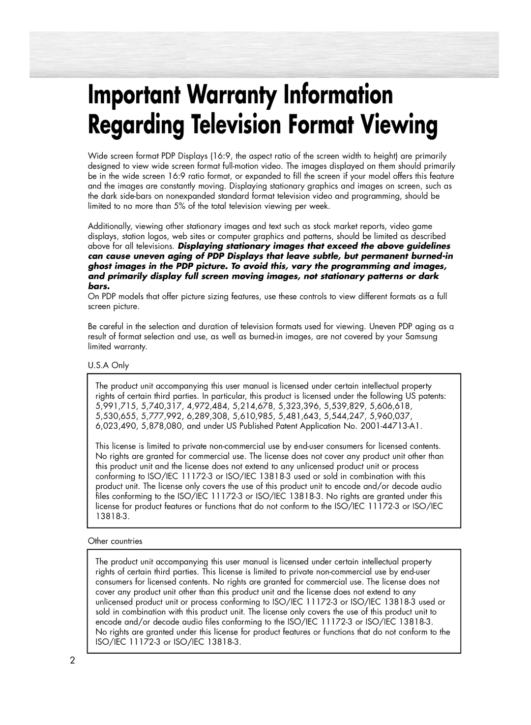 Samsung HP-R5052C, HP-R4252C manual 