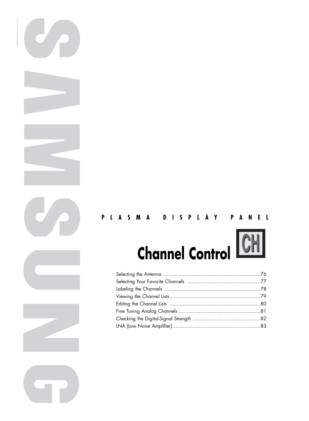 Samsung HP-R4272C, HP-R5072C manual Channel Control 