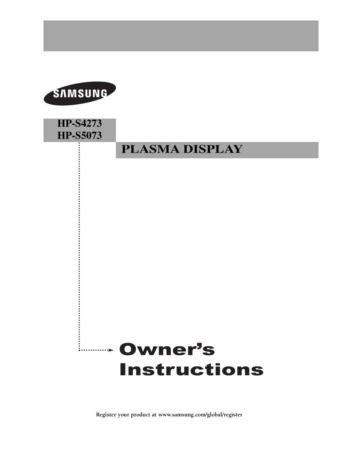 Samsung HP-S5073, HP-S4273 manual Owner’s Instructions 