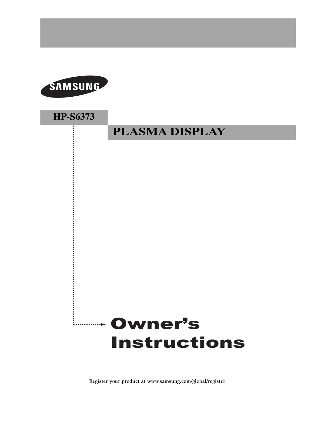 Samsung HP-S6373 manual Owner’s Instructions 