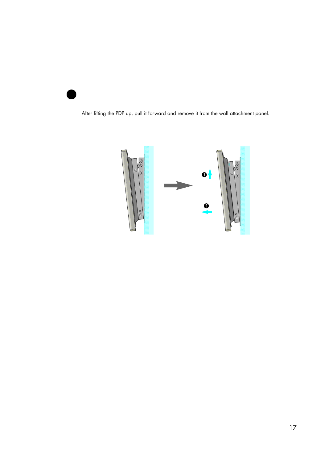 Samsung HPL5025 manual Separating the Display from the Wall Attachment Panel 