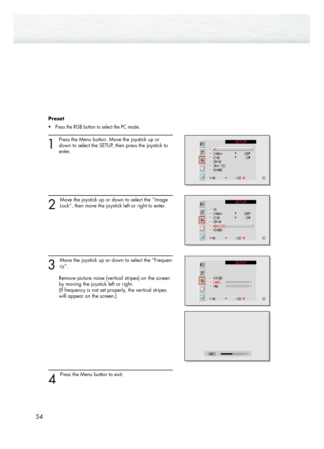 Samsung HPL5025 manual Frequency Adjustment 