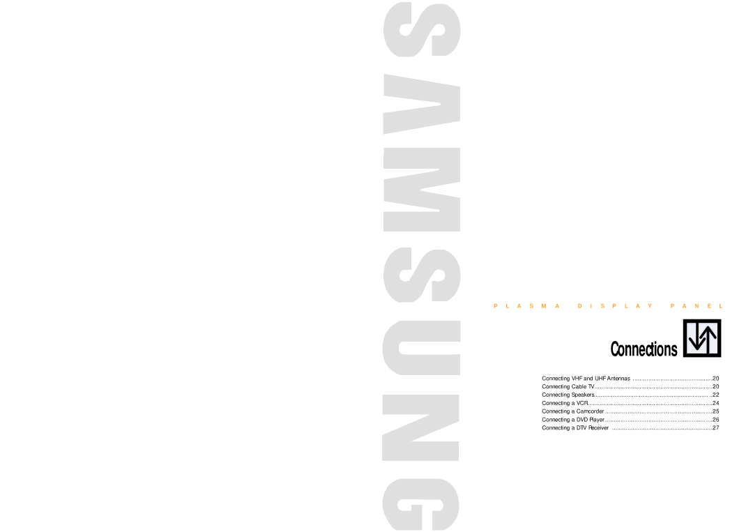 Samsung HPN6339, HPN5039 manual Connections 