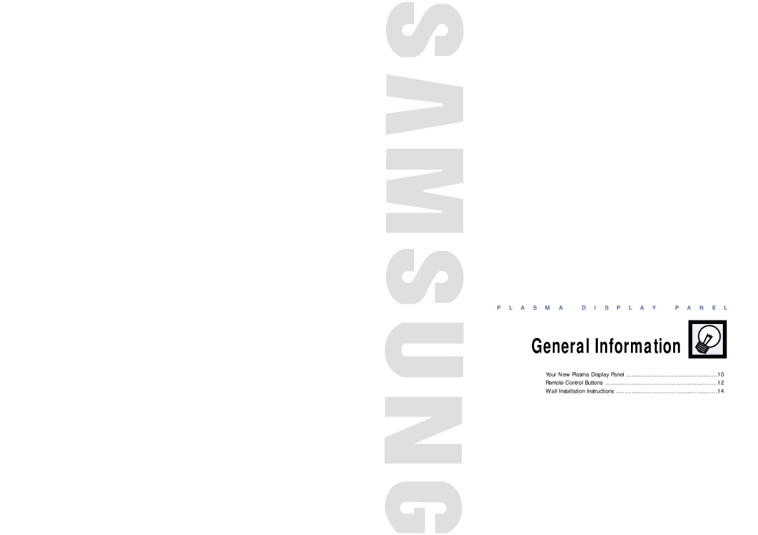 Samsung HPN5039, HPN6339 manual General Information 