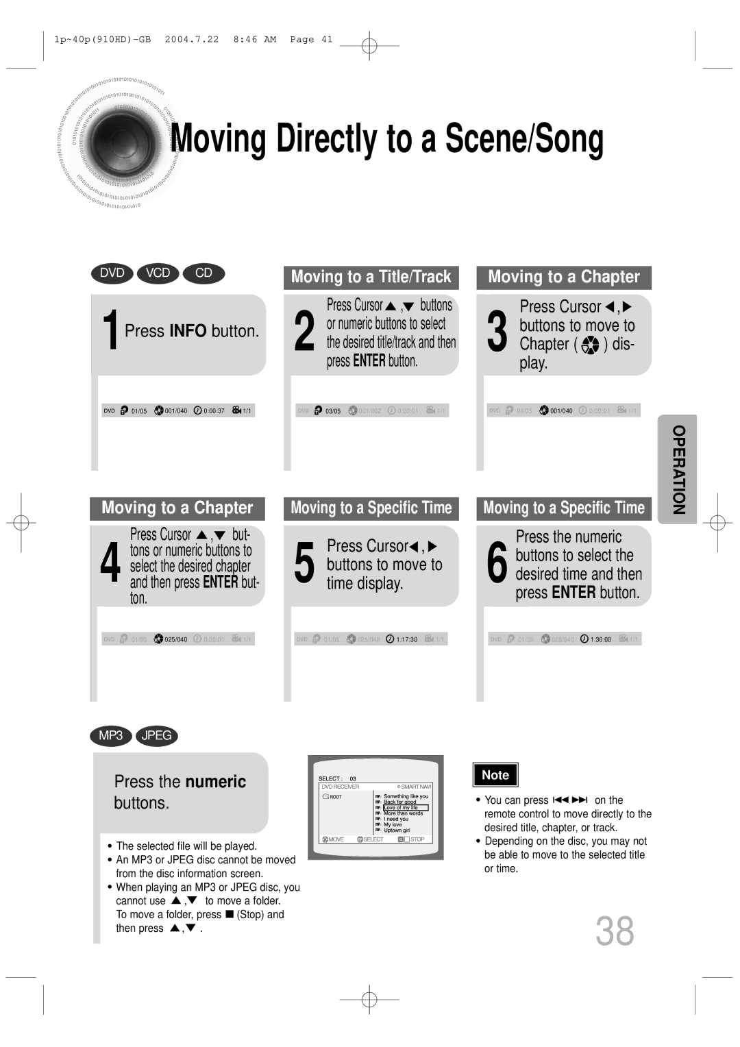 Samsung HT-910HDRH/XFO, HT-910HDRH/EDC manual 1Press Info button, Time display, Play, Press the numeric, Press Cursor , but 