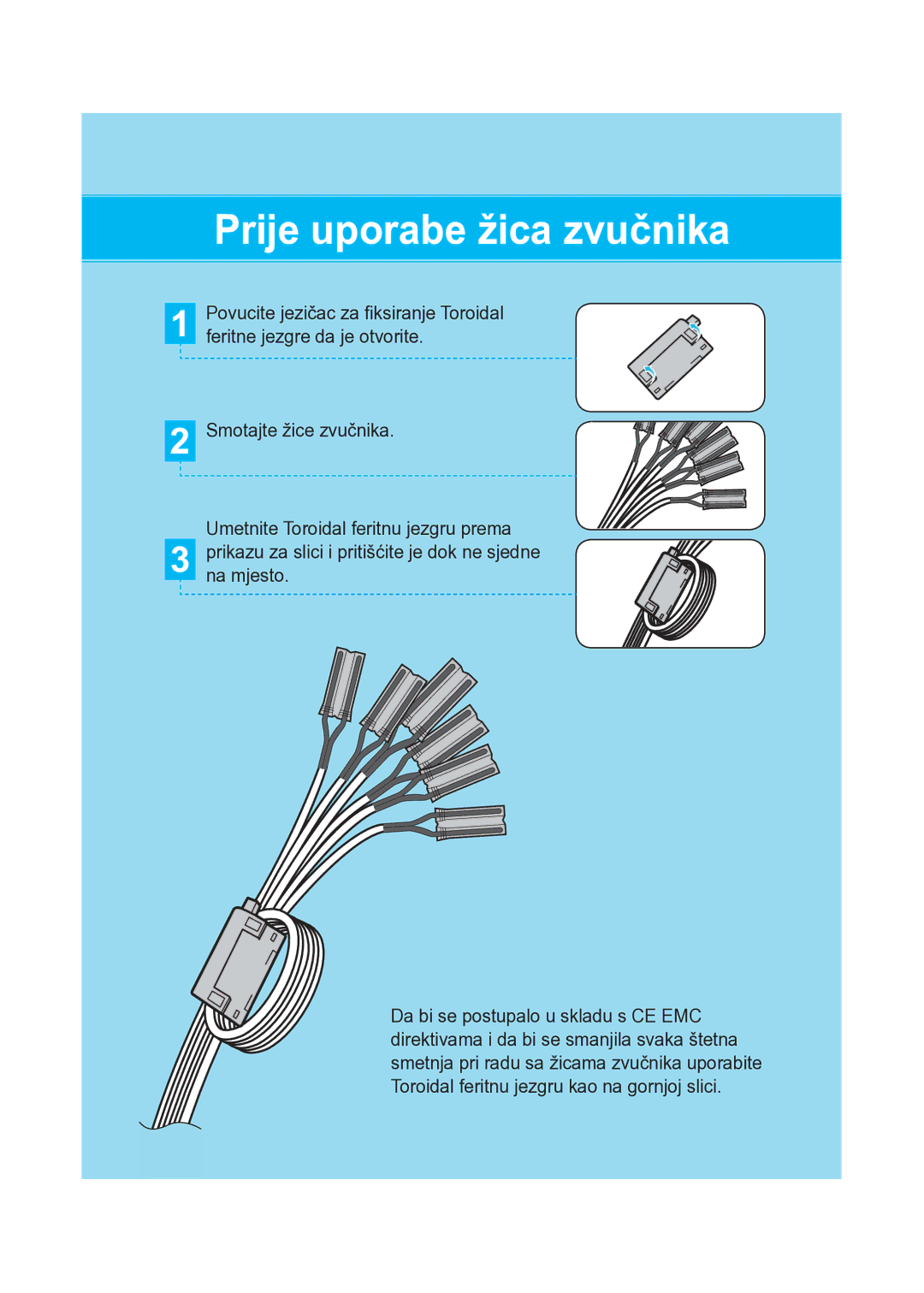 Samsung HT-A100T/EDC, HT-A100WT/EDC manual Prije uporabe žica zvučnika 