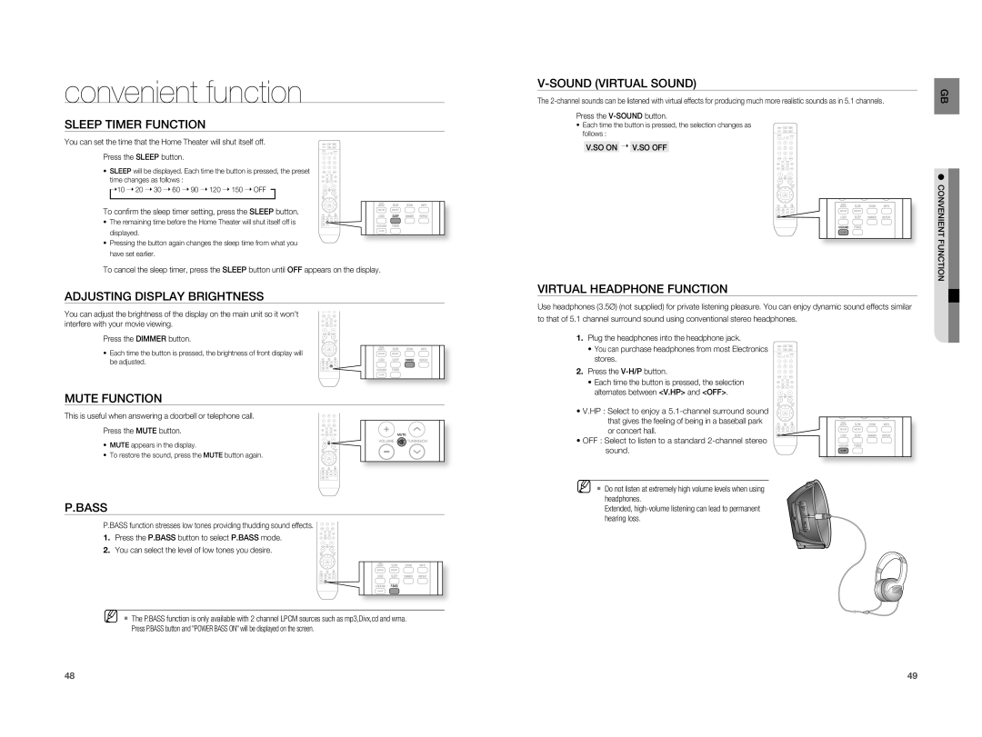 Samsung HT-A100T/EDC, HT-A100WT/XET, HT-A100T/XEU, HT-A100WT/EDC, HT-A100T/XEF, HT-A100WT/XEF, HT-A100T/XET Convenient function 