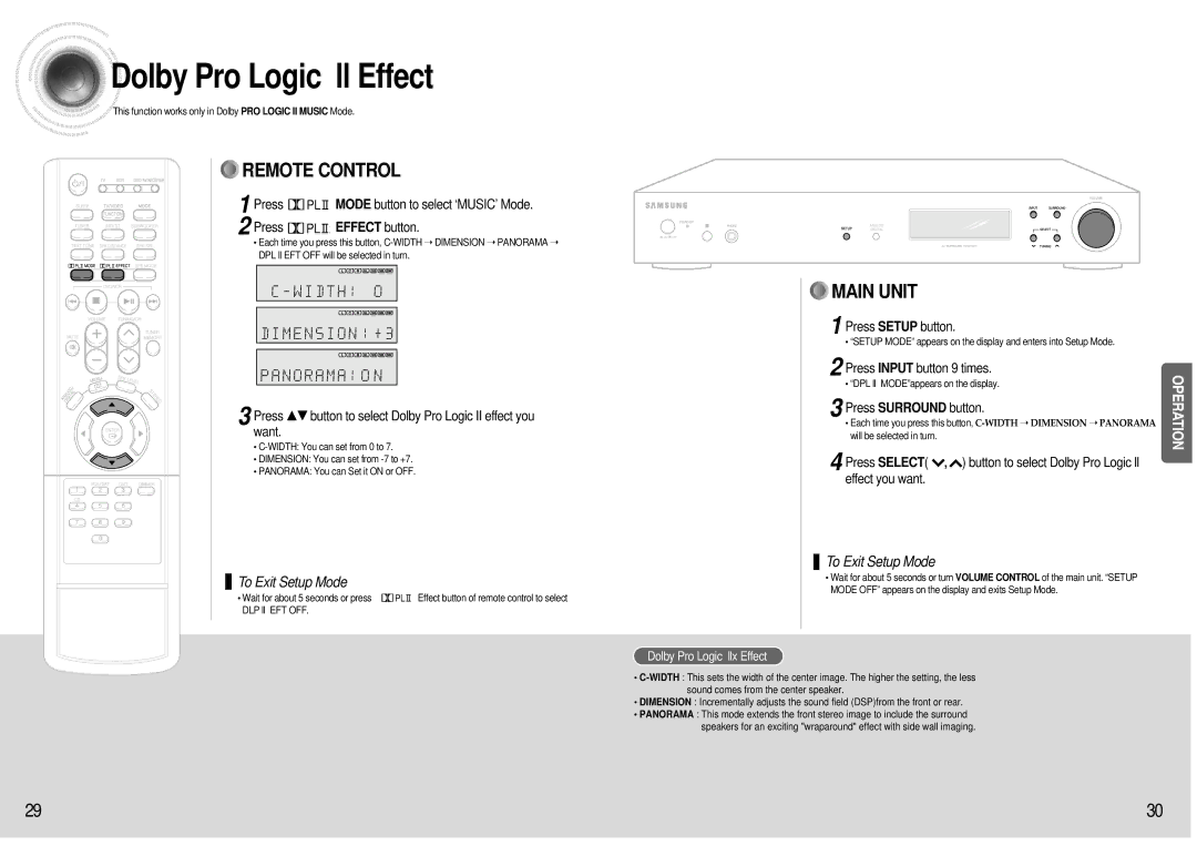 Samsung HT-AS600 instruction manual Dolby Pro Logic ll Effect, Dolby Pro Logic llx Effect 