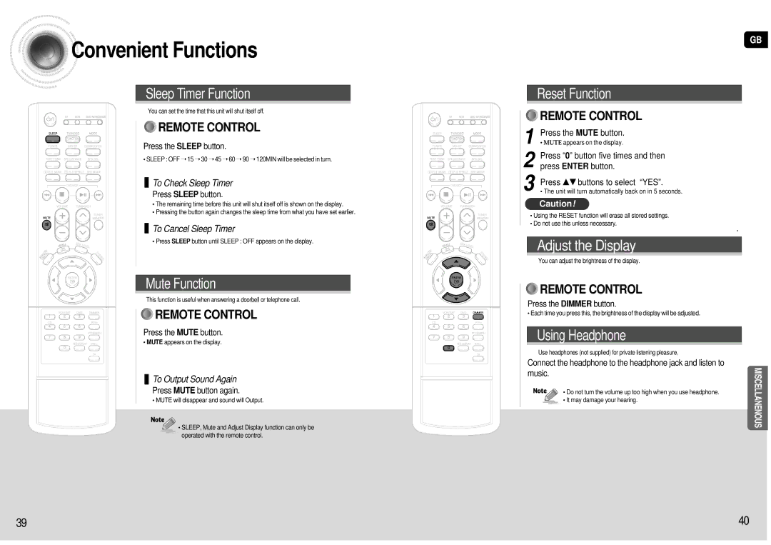 Samsung HT-AS600R/ELS manual Convenient Functions 