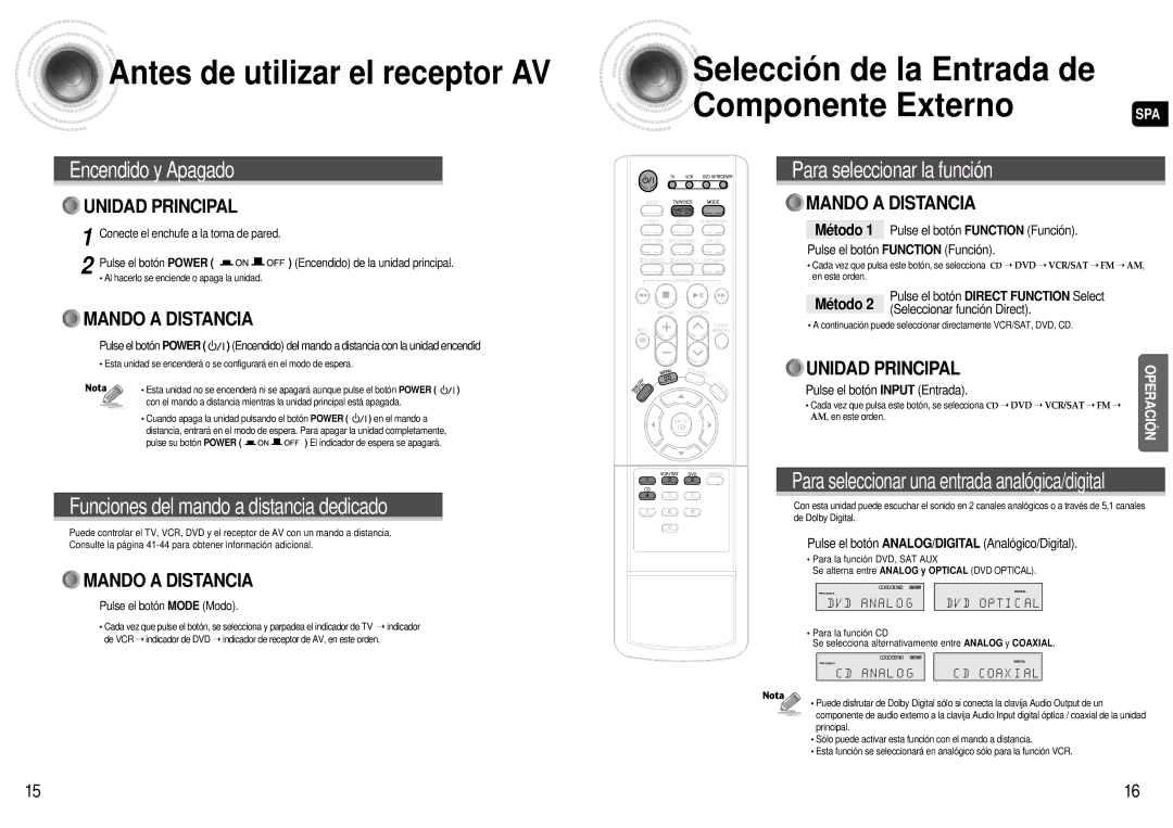 Samsung HT-AS600R/ELS manual Método 1 Pulse el botón Function Función, Seleccionar función Direct 