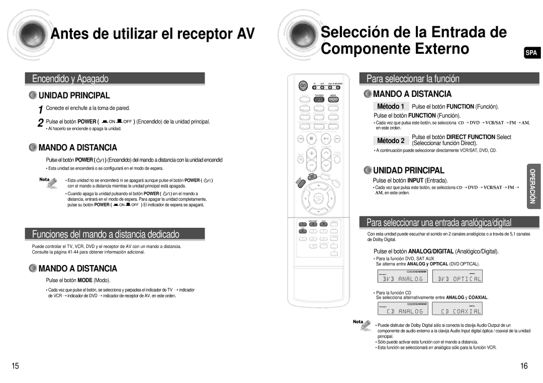 Samsung HT-AS600R/ELS manual Método 1 Pulse el botón Function Función, Seleccionar función Direct 