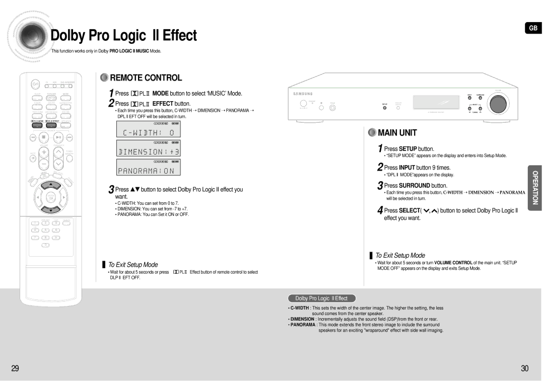 Samsung HT-AS600R/ELS manual Dolby Pro Logic ll Effect 