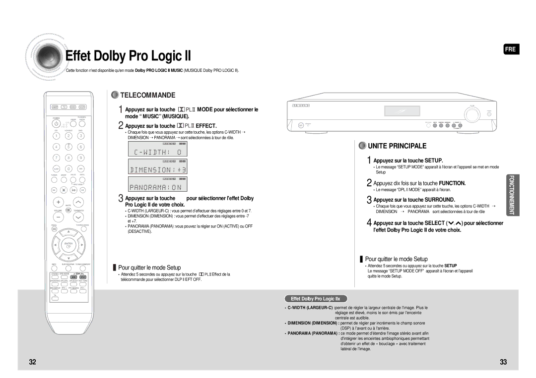 Samsung HT-AS610R/ELS manual Pour quitter le mode Setup, Effet Dolby Pro Logic llx 