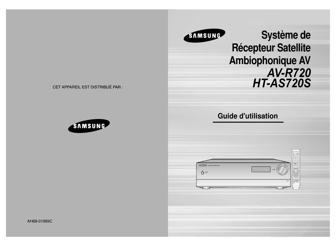 Samsung HT-AS720SR/XEF manual Système de Récepteur Satellite Ambiophonique AV 