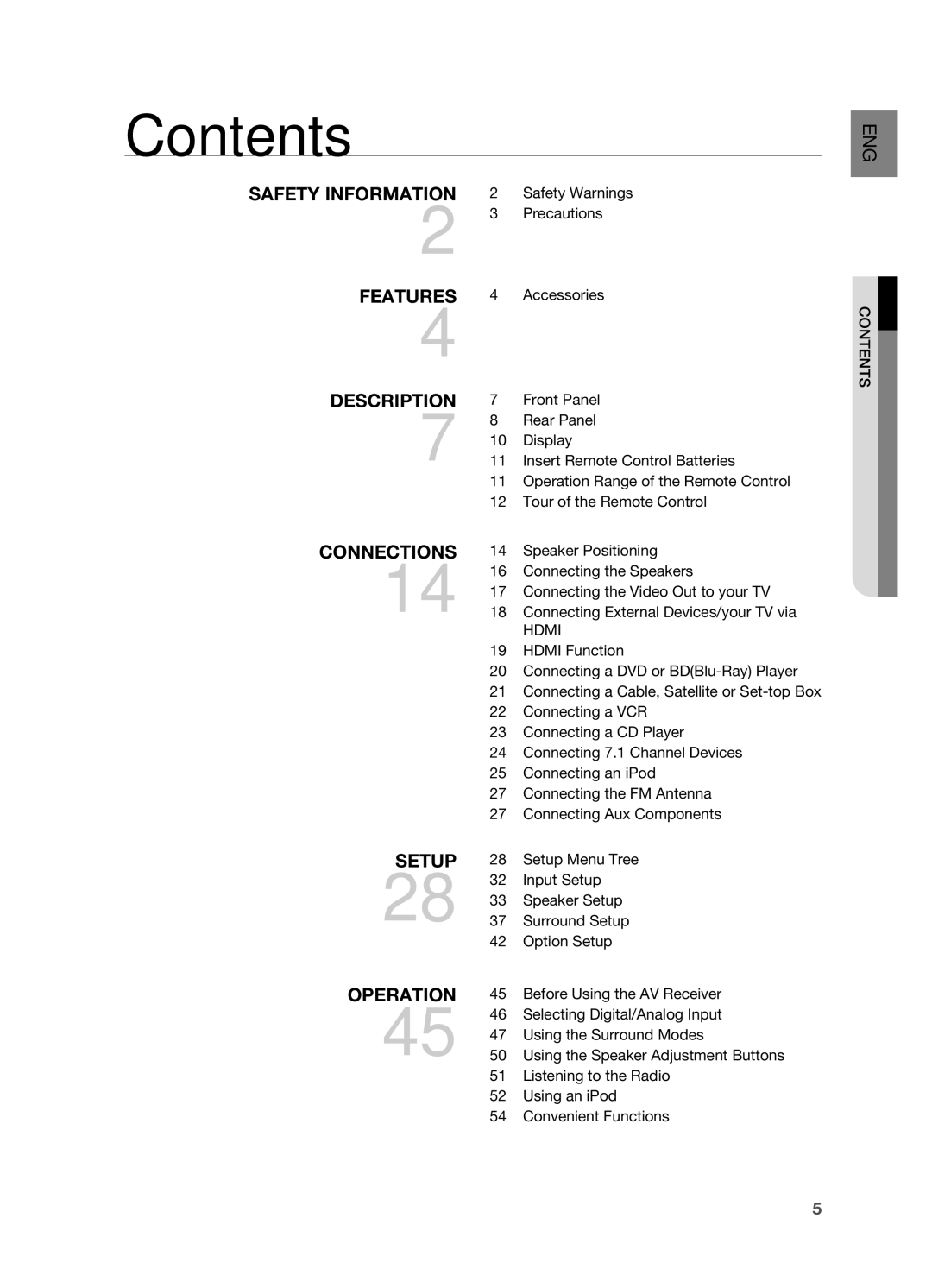 Samsung HT-AS730ST user manual Contents 