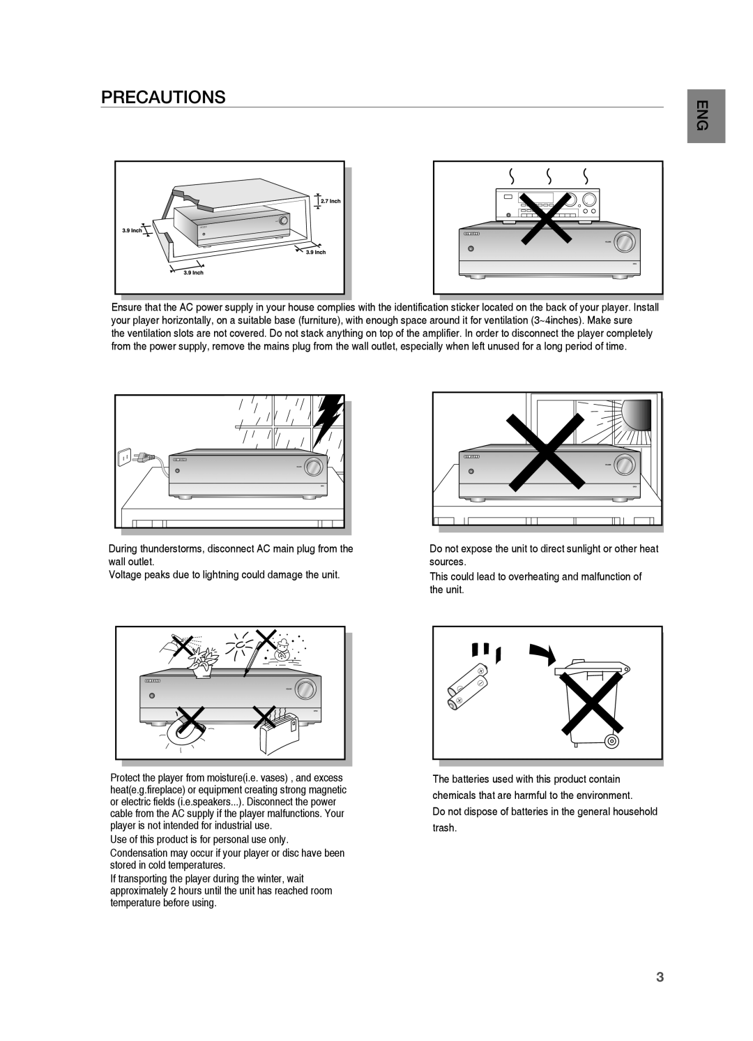 Samsung HT-AS730ST user manual Precautions 
