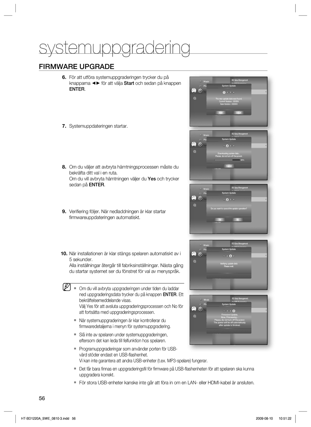 Samsung HT-BD1220R/XEE manual Enter 