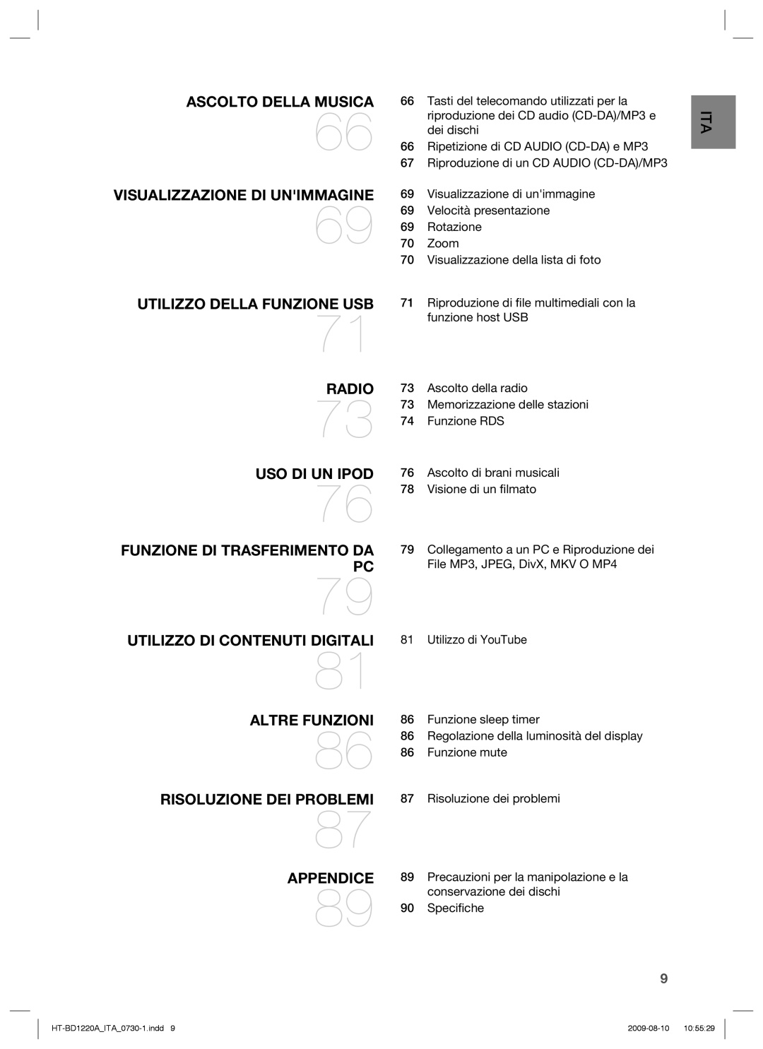 Samsung HT-BD1220R/XET manual Tasti del telecomando utilizzati per la, Riproduzione dei CD audio CD-DA/MP3 e, Dei dischi 