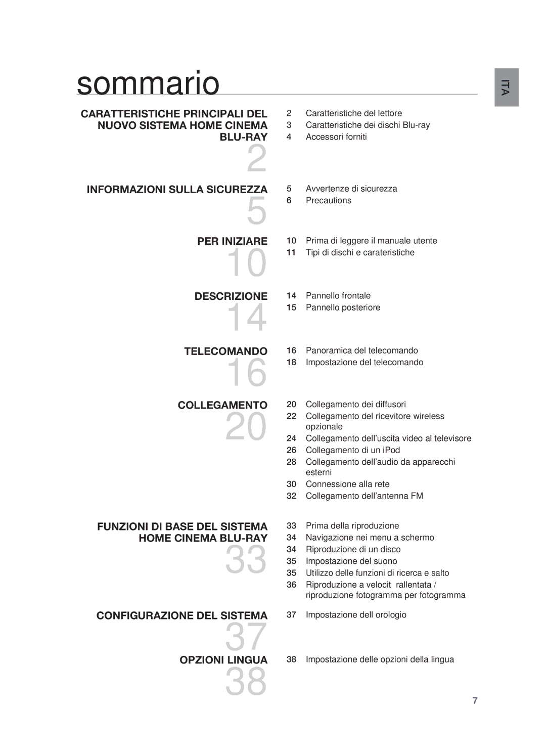 Samsung HT-BD1255R/XET, HT-BD1250R/XET manual Sommario 