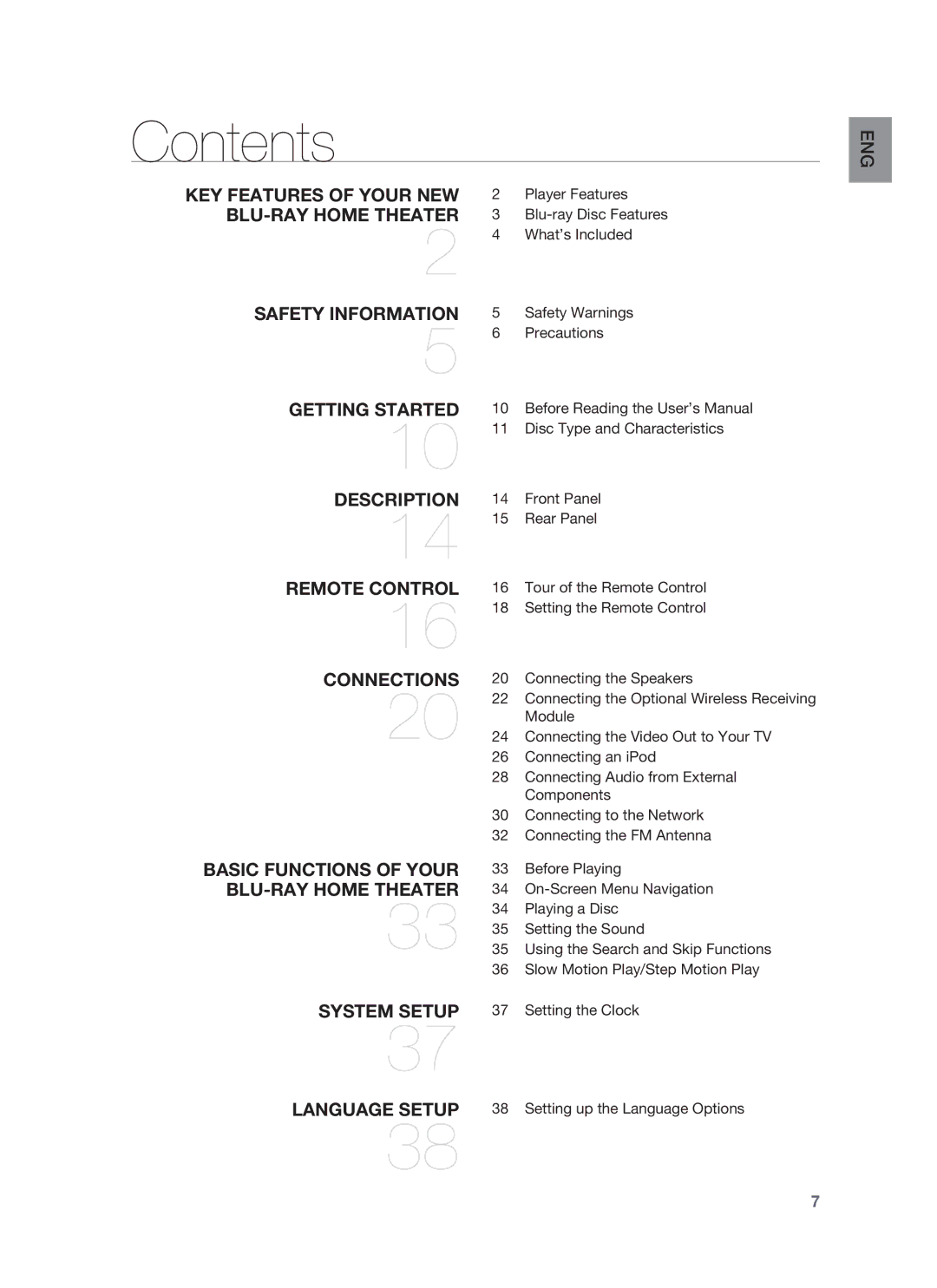 Samsung HT-BD1252, HT-BD1255 user manual Contents 