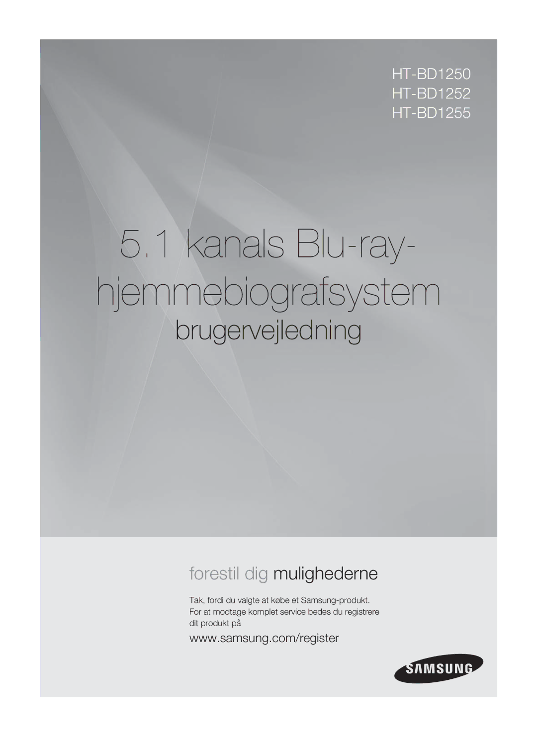 Samsung HT-BD1250R/XEE, HT-BD1255R/XEE, HT-BD1252R/XEE manual Kanals Blu-ray Hjemmebiografsystem 