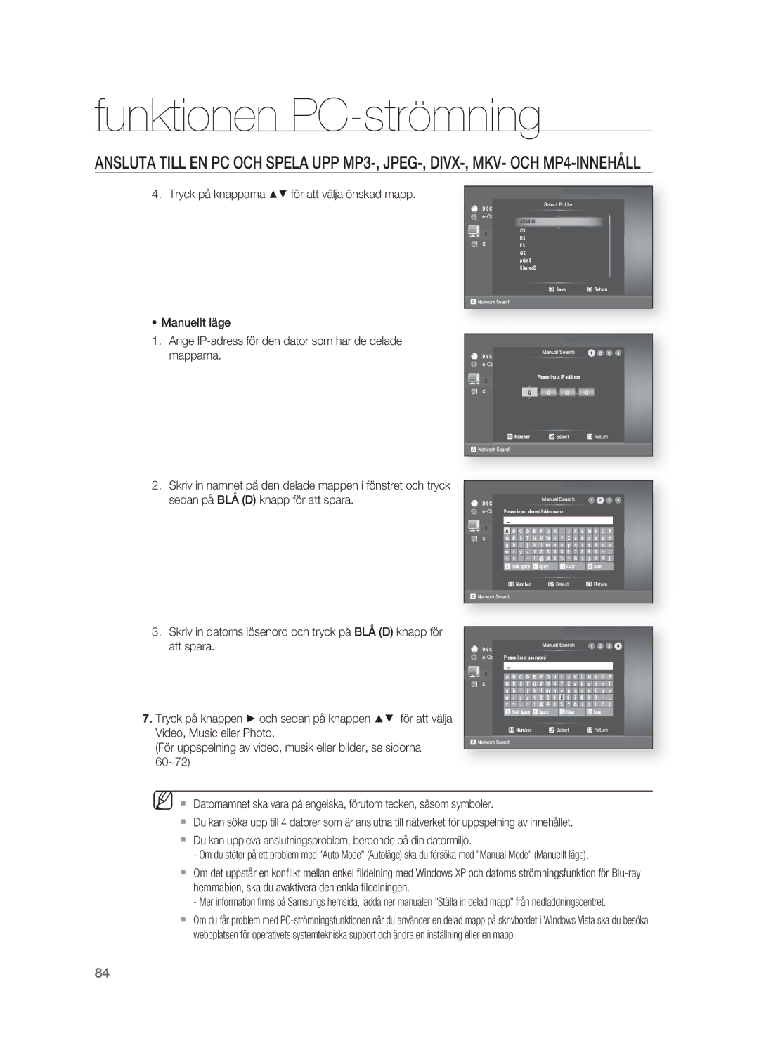 Samsung HT-BD1255R/XEE, HT-BD1250R/XEE, HT-BD1252R/XEE manual Tryck på knapparna för att välja önskad mapp 