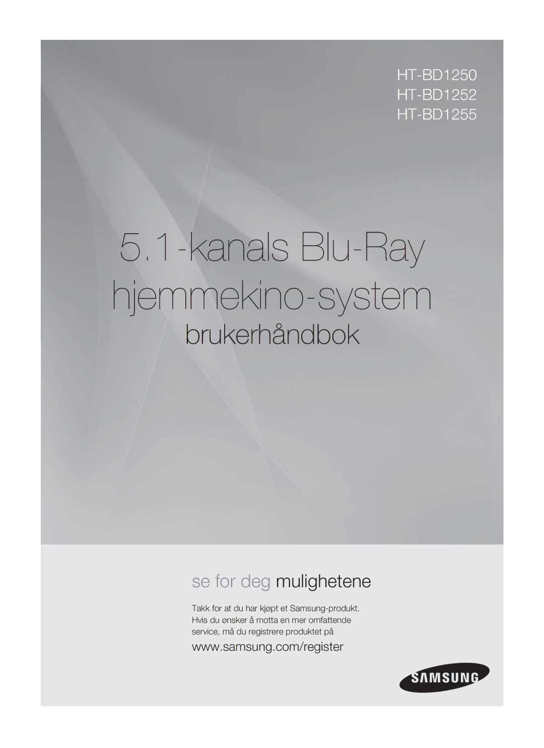 Samsung HT-BD1250R/XEE, HT-BD1255R/XEE, HT-BD1252R/XEE manual Kanals Blu-Ray hjemmekino-system 