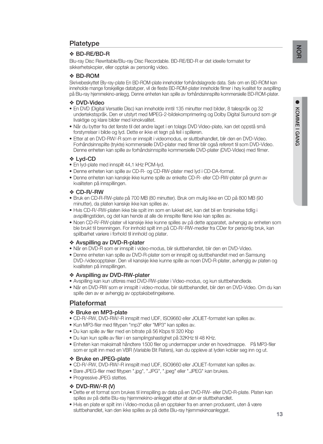 Samsung HT-BD1250R/XEE, HT-BD1255R/XEE, HT-BD1252R/XEE manual Platetype, Plateformat 