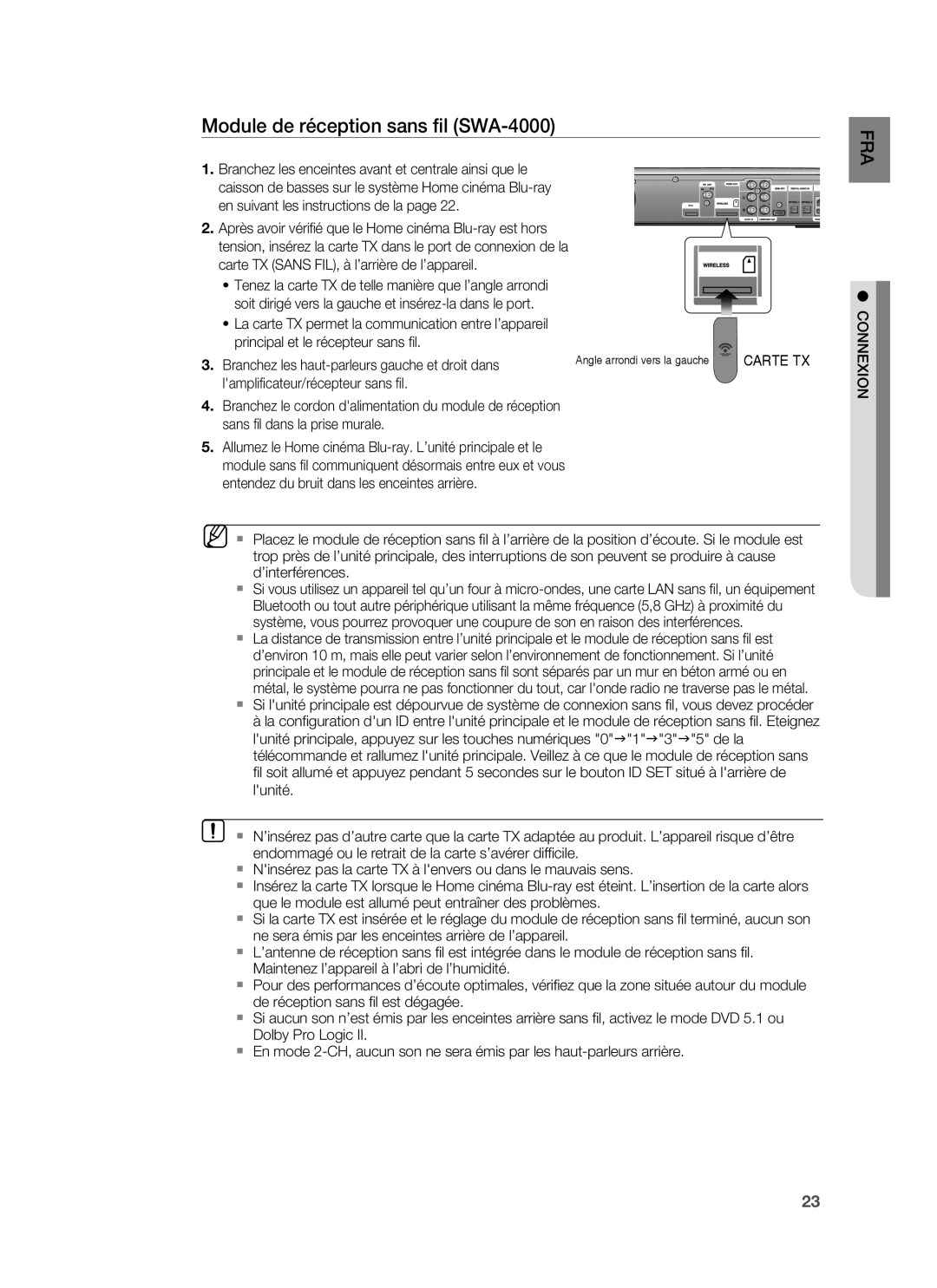 Samsung HT-BD1250R/XEF, HT-BD1255R/XEF manual Carte TX 