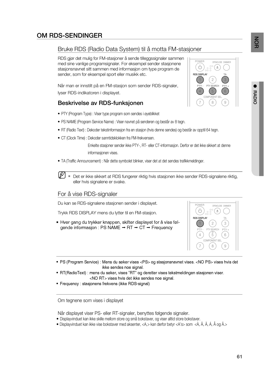 Samsung HT-BD2R/XEE Om RDS-sendinger, Bruke RDS Radio Data System til å motta FM-stasjoner, Beskrivelse av RDS-funksjonen 