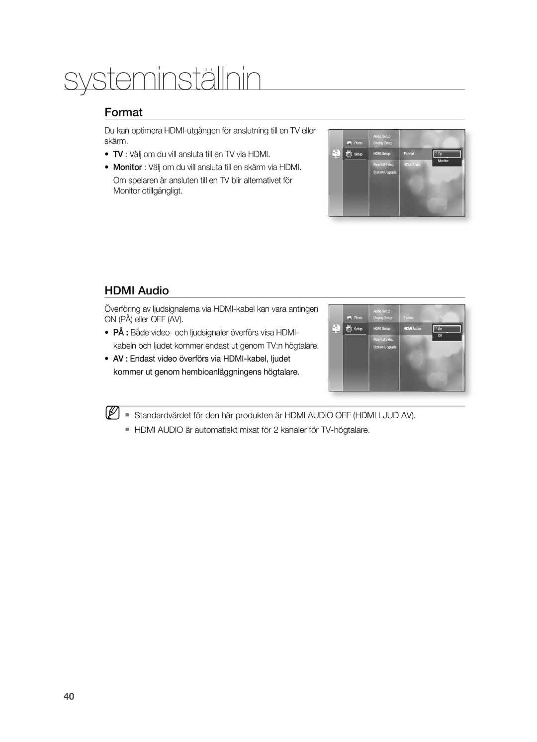 Samsung HT-BD2ER/XEE, HT-BD2R/XEE manual Format, Hdmi Audio 