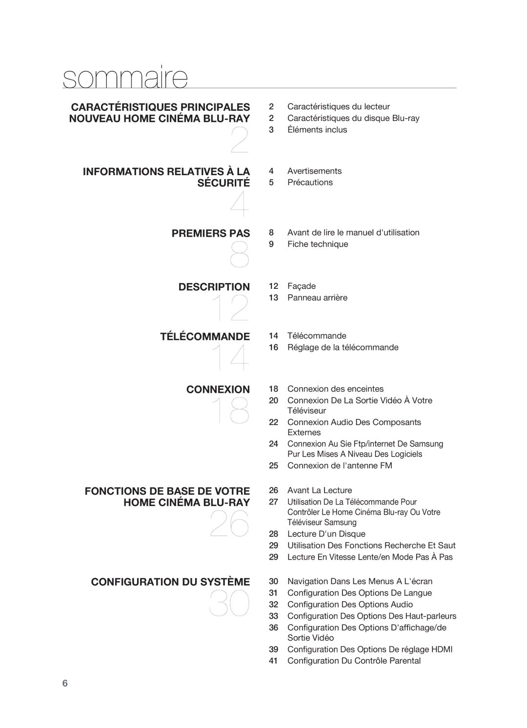 Samsung HT-BD2ER/XEF manual Sommaire 