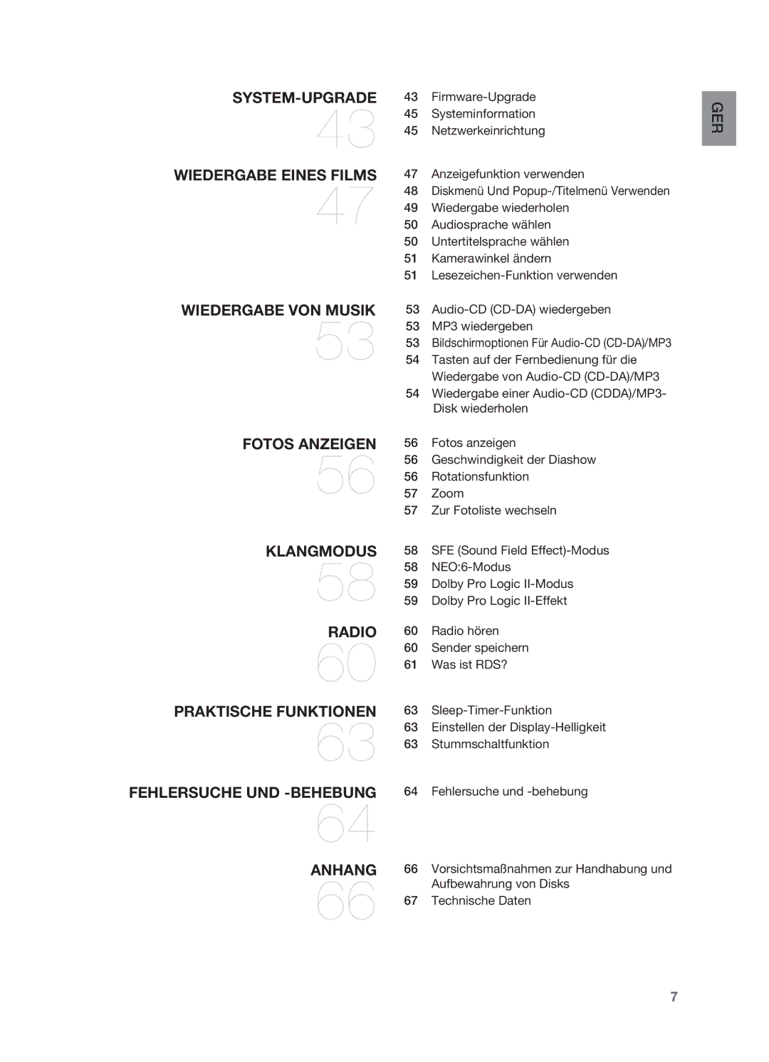 Samsung HT-BD2ER/XEF manual Wiedergabe VON Musik Fotos Anzeigen Klangmodus 