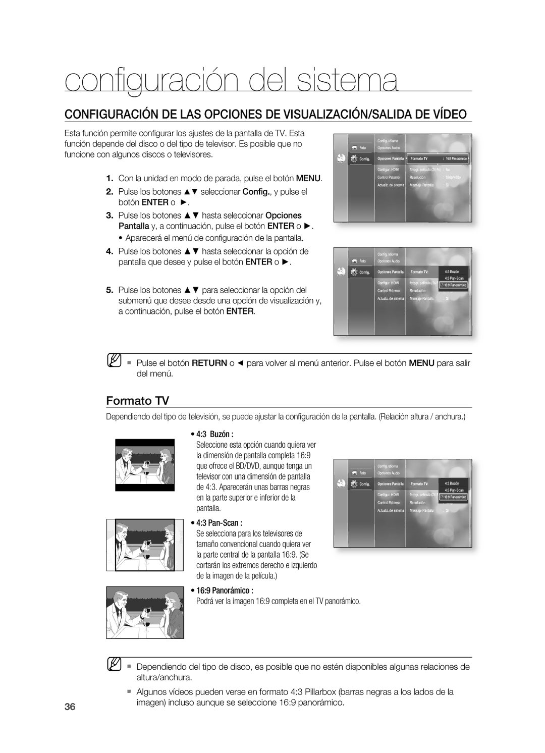 Samsung HT-BD2ER/XET manual Formato Tv 