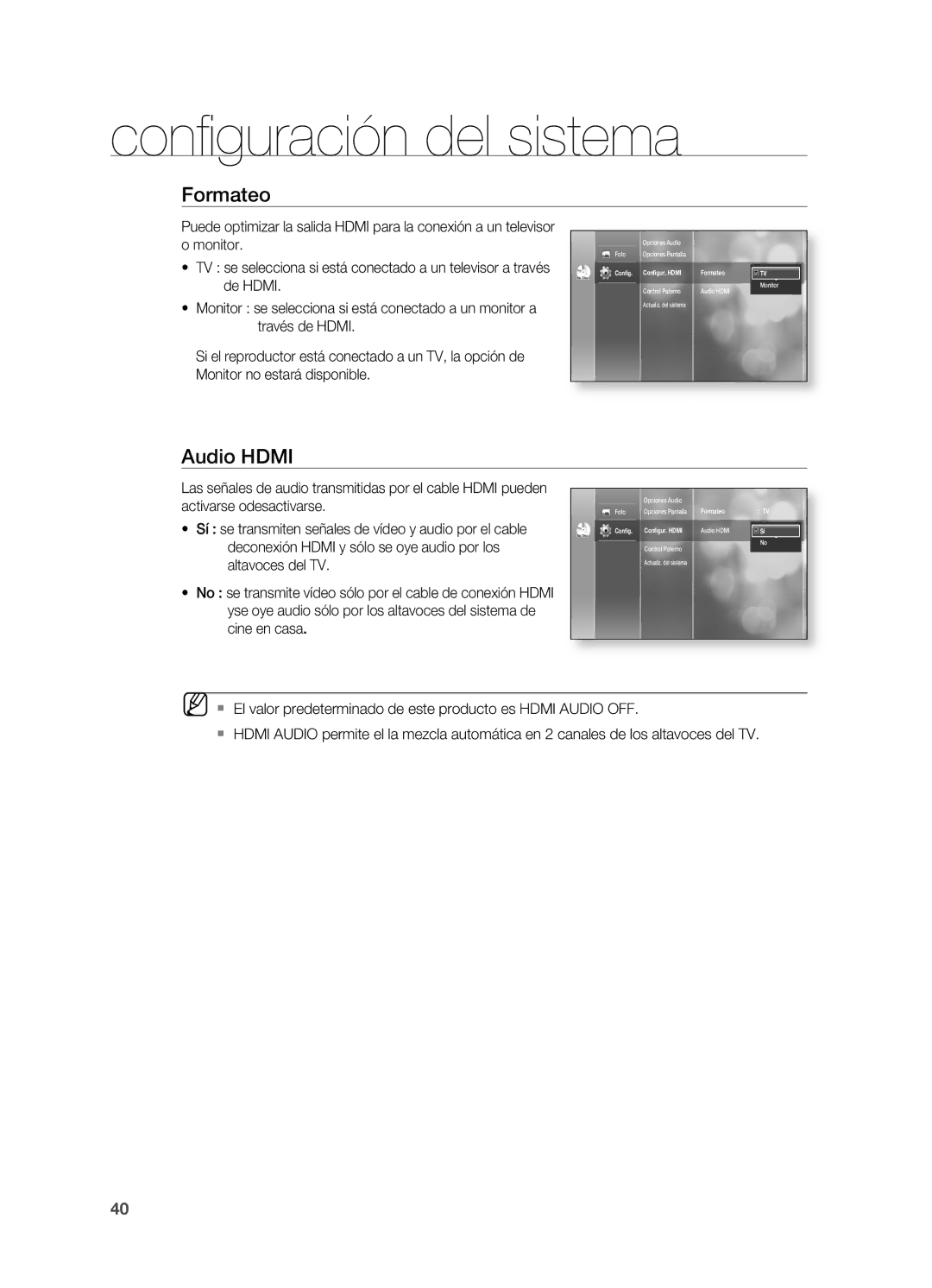 Samsung HT-BD2ER/XET manual Audio Hdmi 