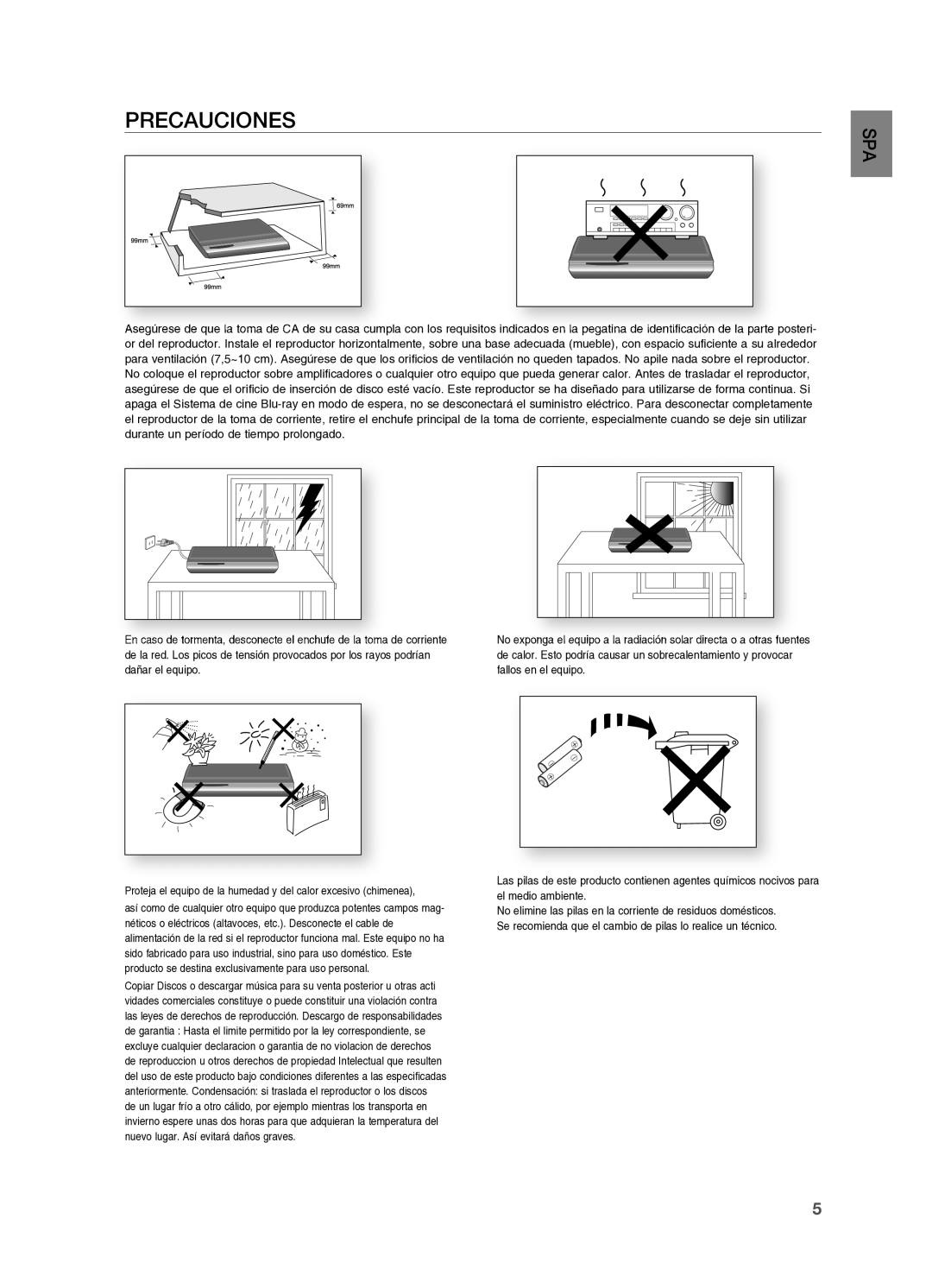 Samsung HT-BD2ER/XET manual PRECAUCIOnES 