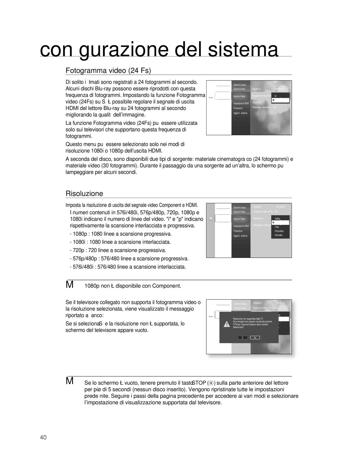 Samsung HT-BD2R/XET, HT-BD2R/XEF manual Risoluzione 