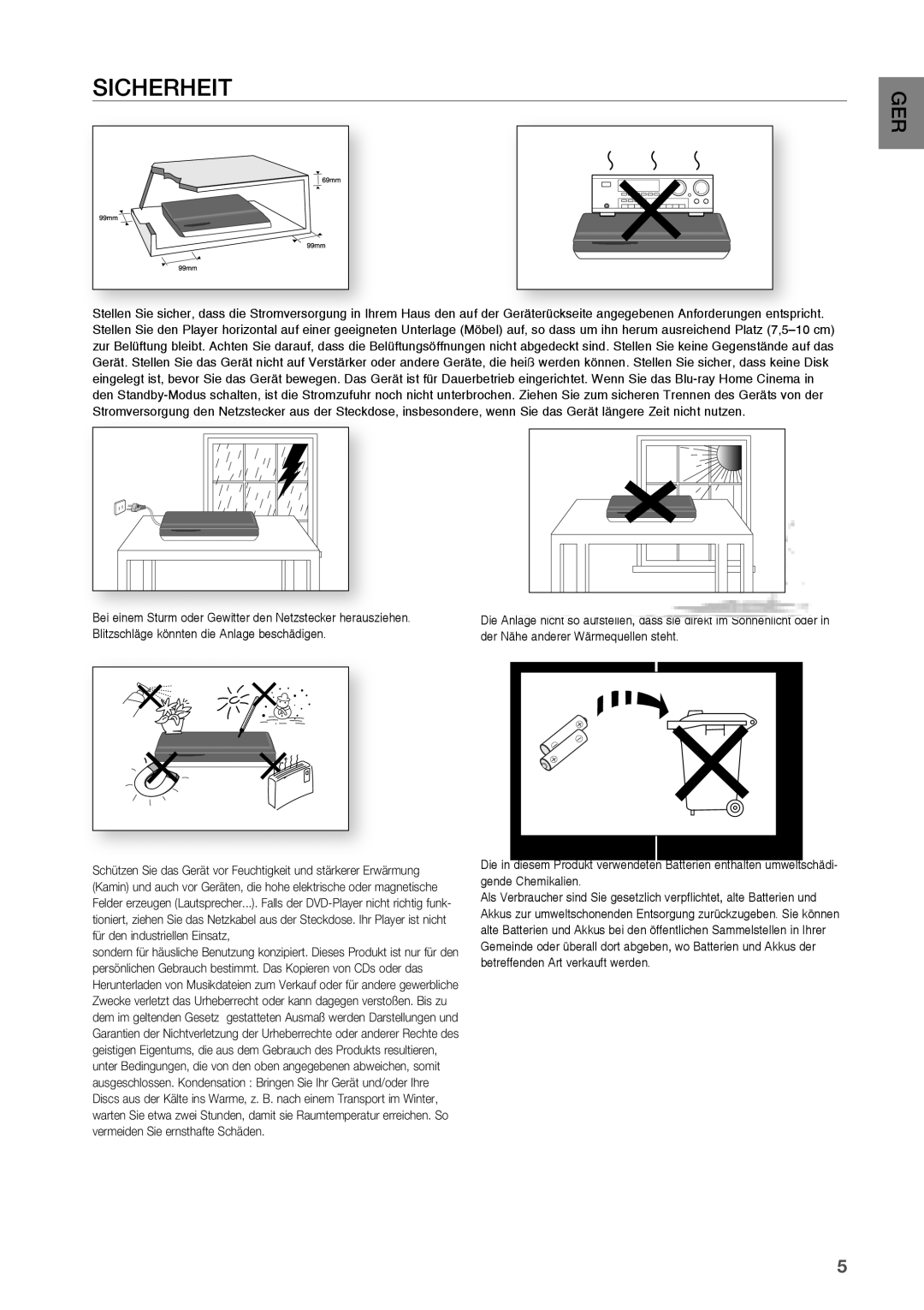 Samsung HT-BD2R/XEF manual Sicherheit 