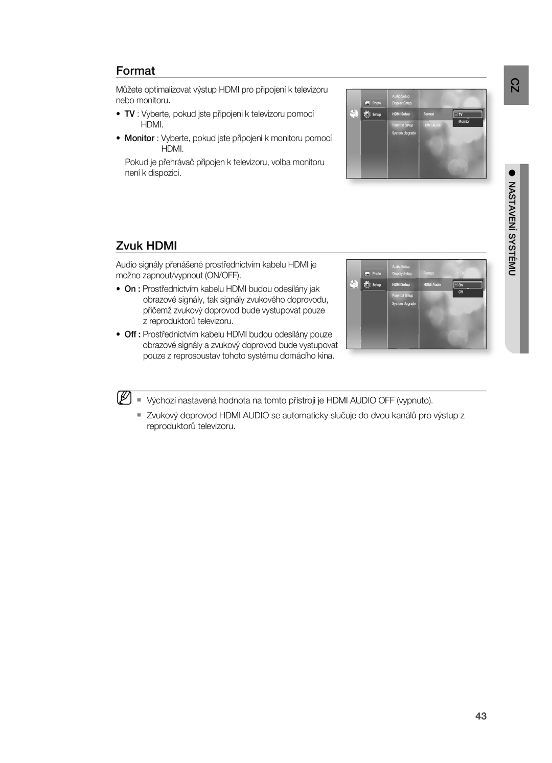 Samsung HT-BD2R/XEO manual Format, Zvuk Hdmi 