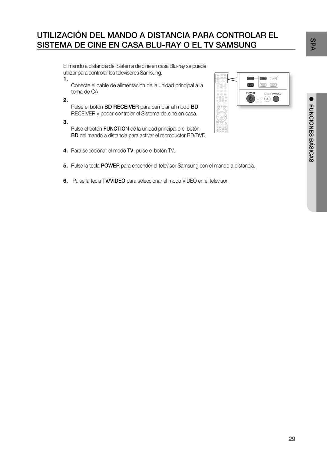 Samsung HT-BD2R/XET, HT-BD2R/XEO manual FUnCIOnES Básicas 