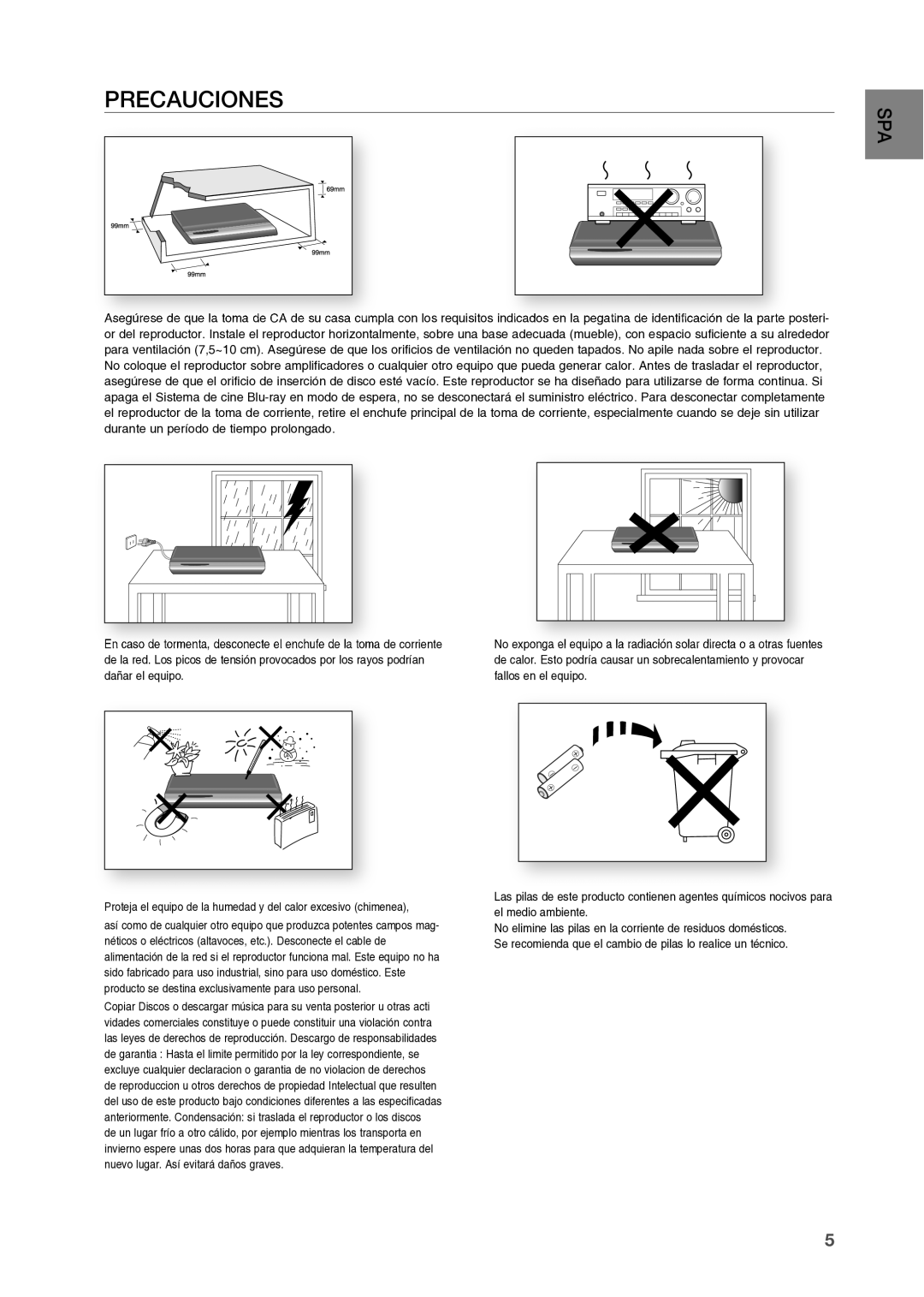 Samsung HT-BD2R/XET, HT-BD2R/XEO manual PRECAUCIOnES 