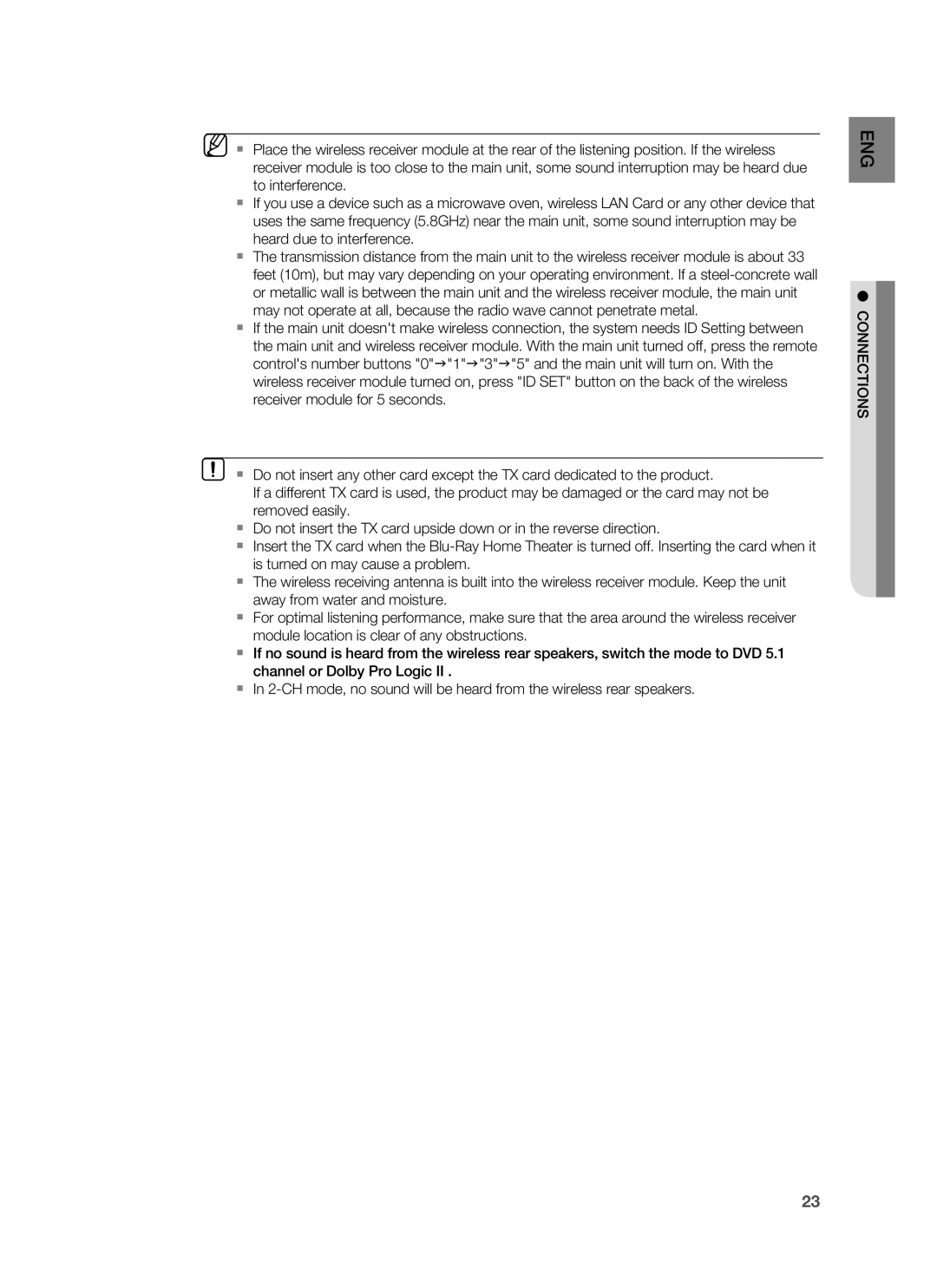 Samsung HT-BD3252 user manual Connections 