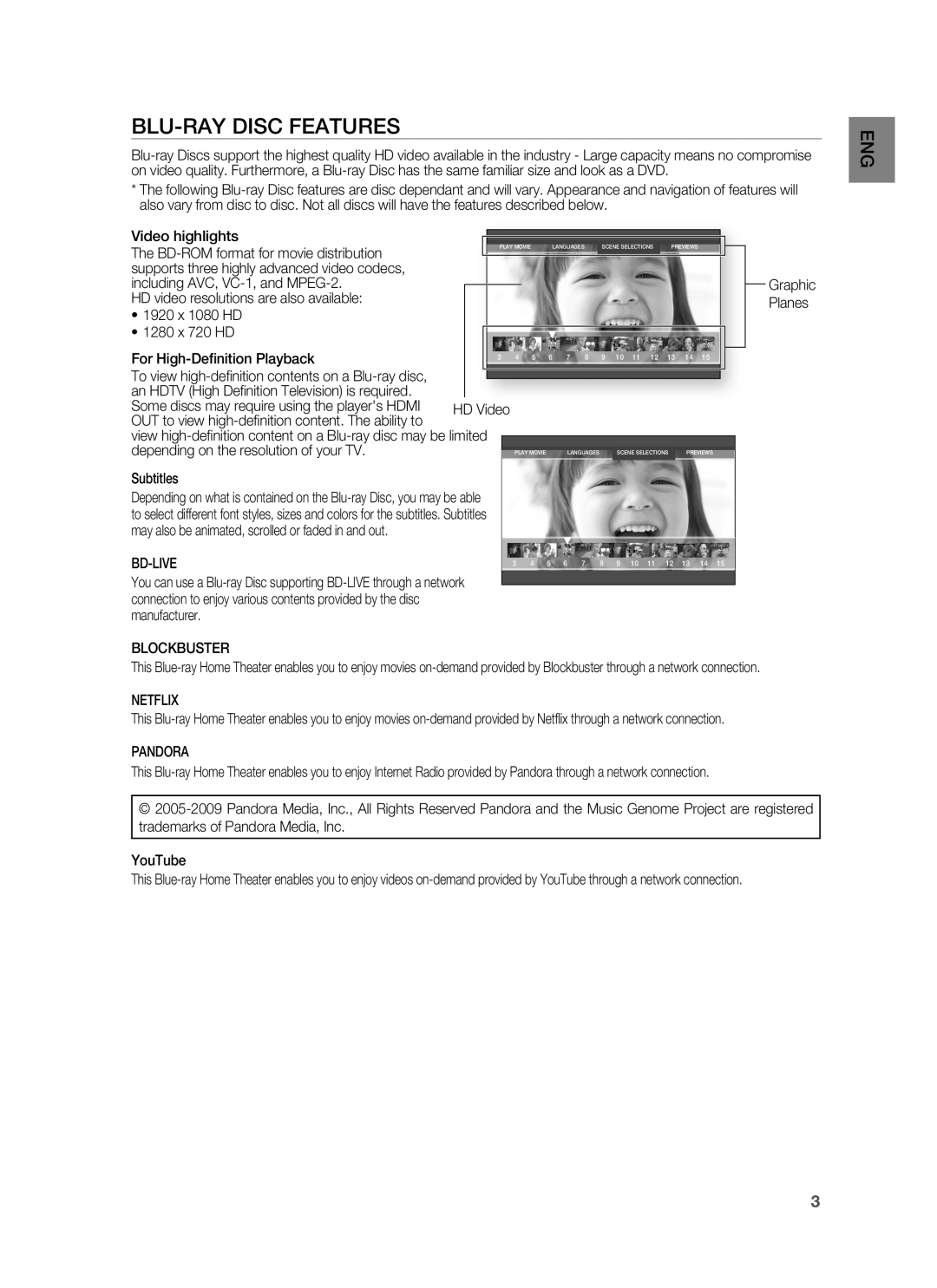 Samsung HT-BD3252 user manual Blu-Raydisc Features, Bd-Live 