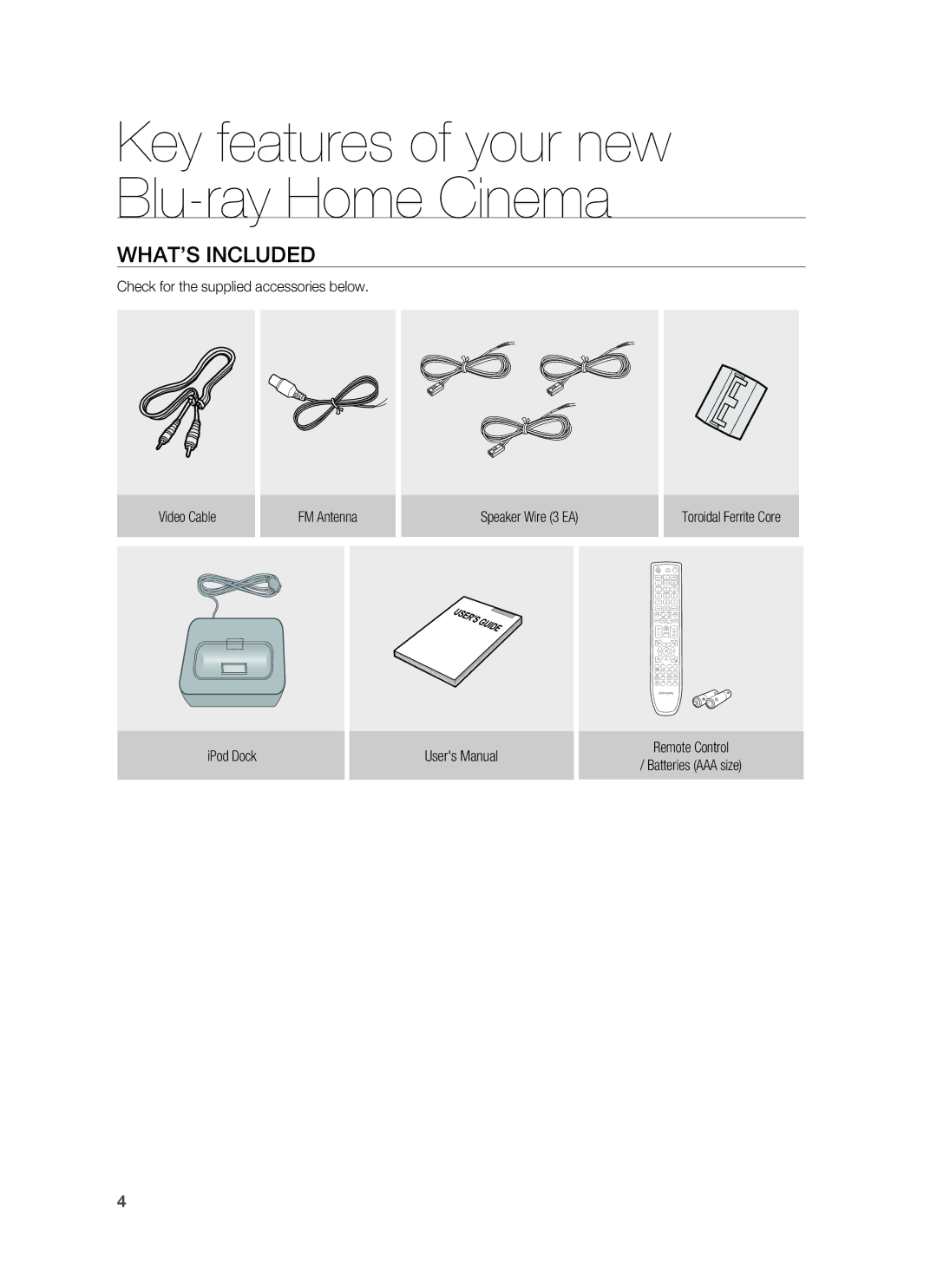 Samsung HT-BD6200R/XEE, HT-BD6200R/EDC manual WHAT’S Included 