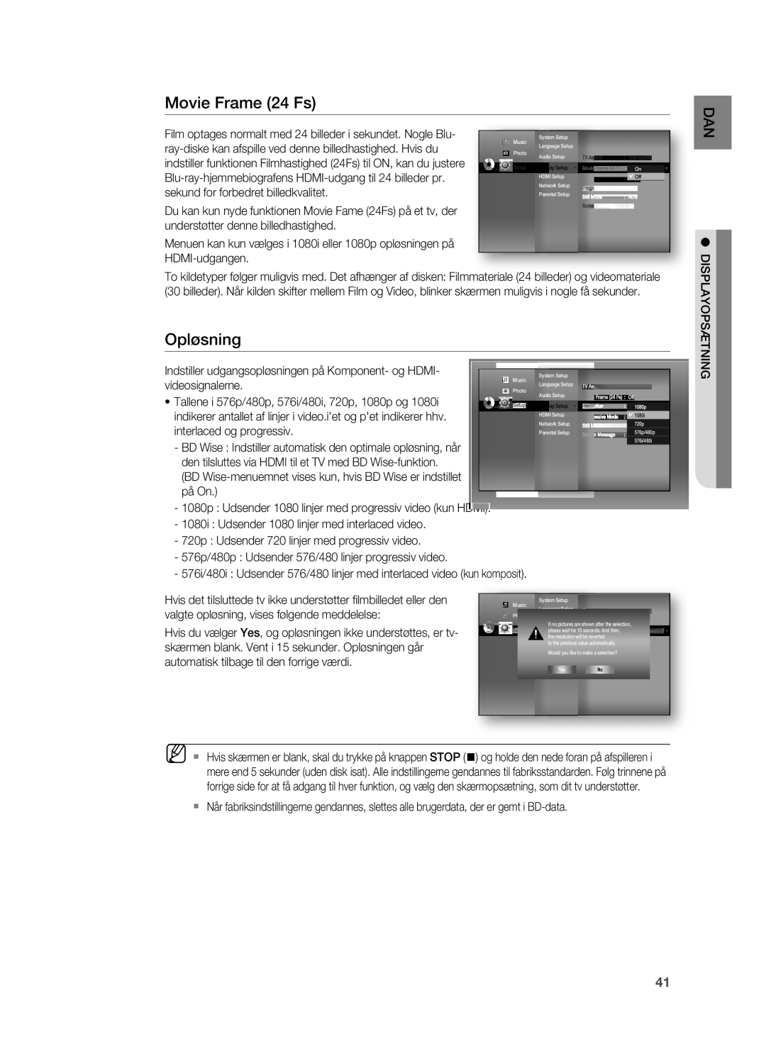 Samsung HT-BD6200R/XEE manual Movie Frame 24 Fs 