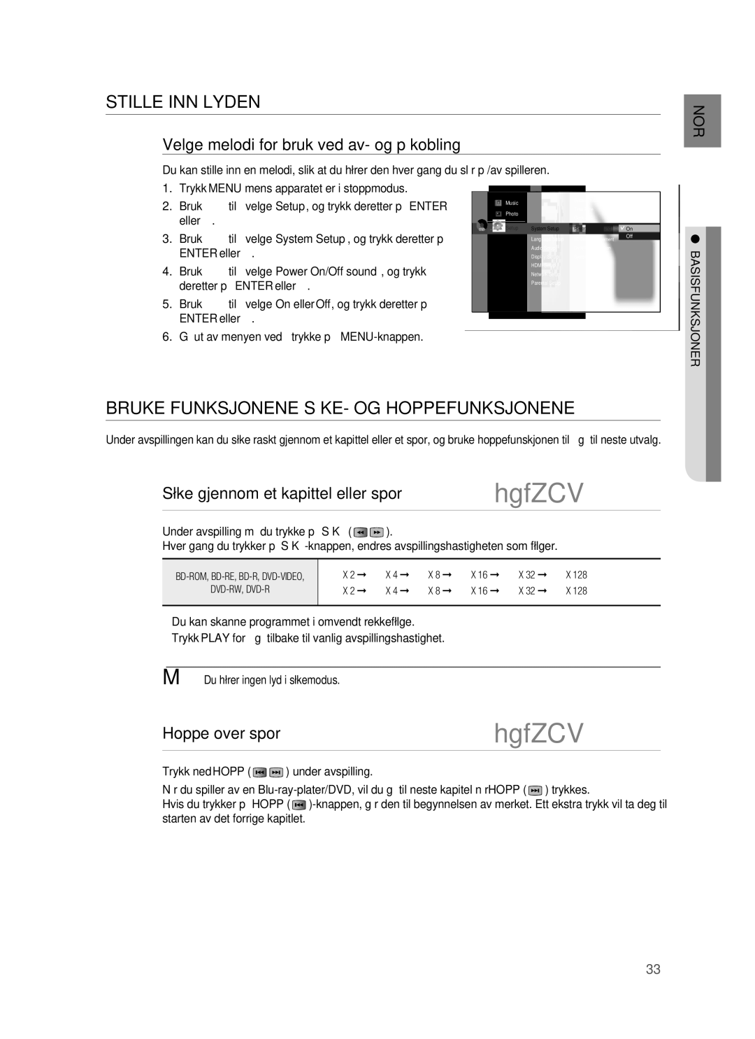 Samsung HT-BD6200R/XEE Stille INN Lyden, Bruke Funksjonene SØKE- OG Hoppefunksjonene, Søke gjennom et kapittel eller spor 